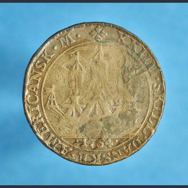 Frederik 5. 24 skilling 1764 - Falsk