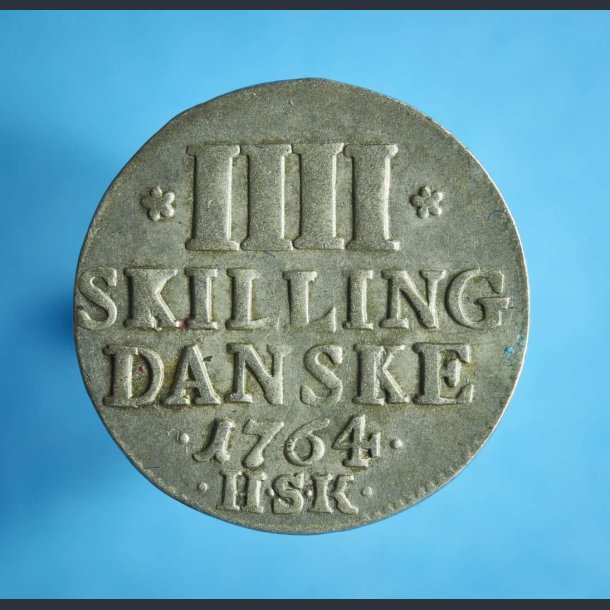 Frederik 5. 4 skilling 1764 i slv