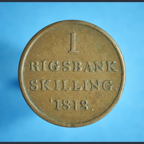 Frederik 6. 1 rigsbankskilling 1818 - bedre eksemplar