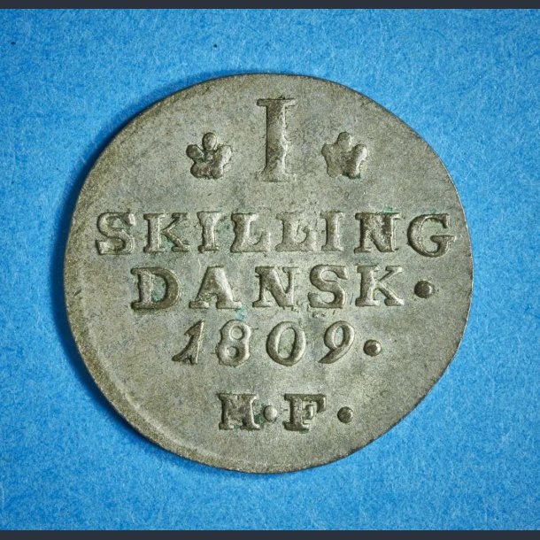 Frederik 6. 1 skilling 1808-1809 - bedre eksemplar