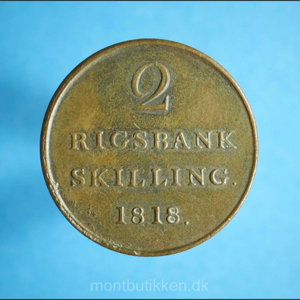 Frederik 6. 2 rigsbankskilling 1818