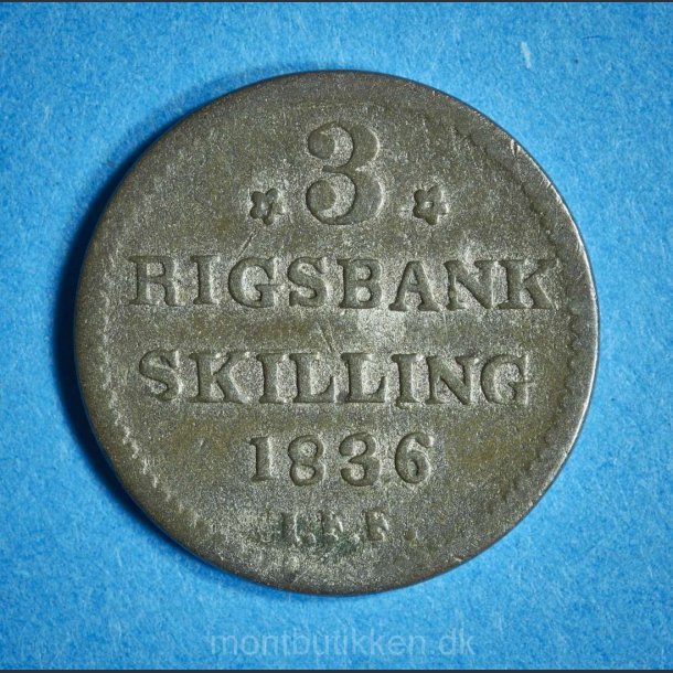 Frederik 6. 3 rigsbankskilling 1836