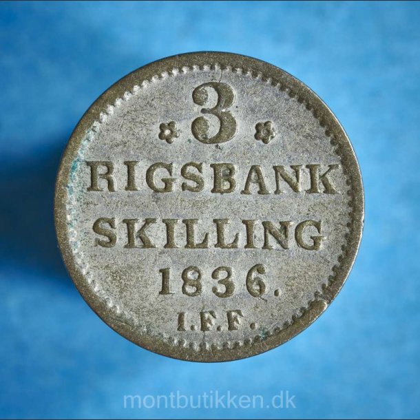 Frederik 6. 3 rigsbankskilling 1836