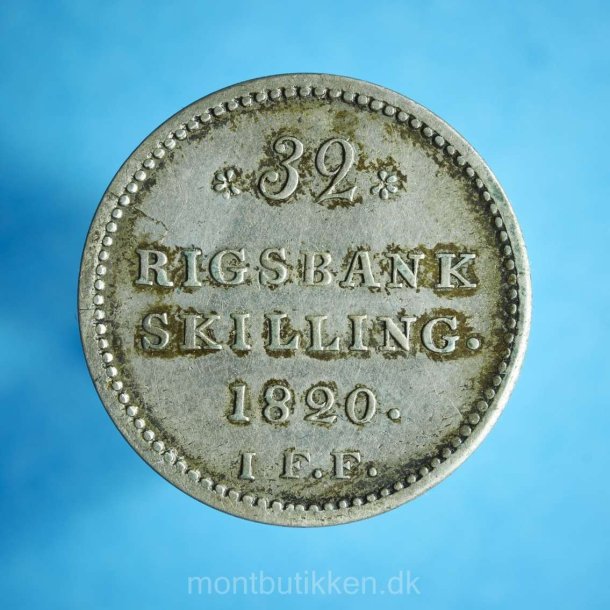 Frederik 6. 32 rigsbankskilling 1820 - Super eksemplar