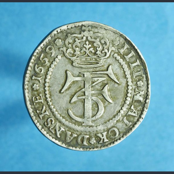 Frederik III 4 marck / 1 krone 1659 - Flot