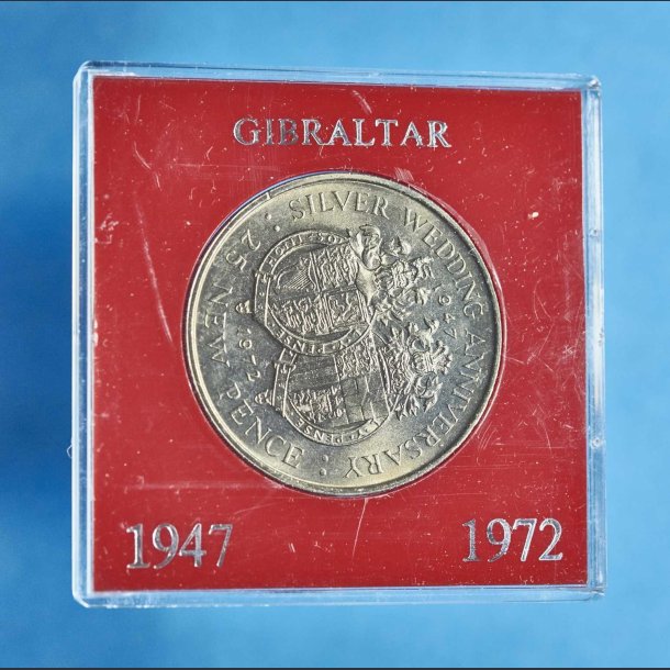 Gibraltar 25 pence crown 1972 - Silver Wedding