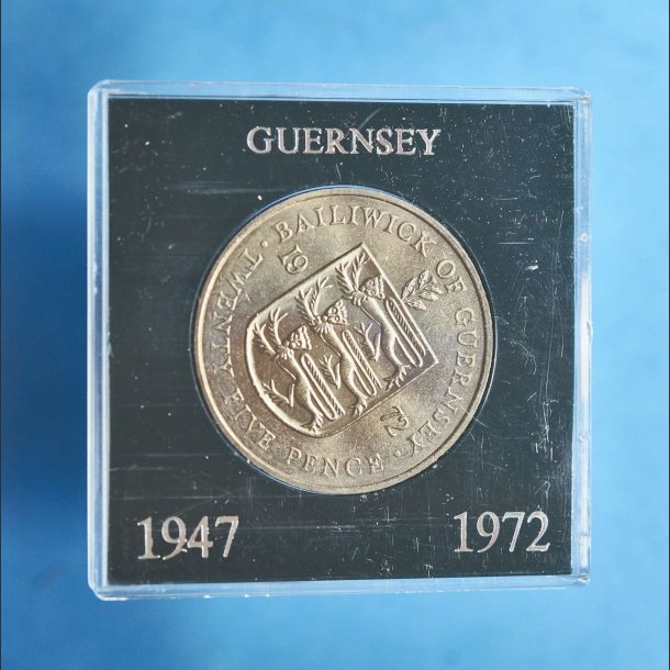 Guernsey 25 pence crown 1972 - Silver Wedding - Amor