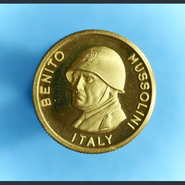 Italien Benito Mussolini guldmedalje p 7 gram.