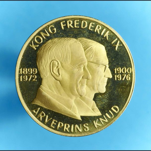 Kong Frederik IX og Arveprins Knud mindemedalje i guld - 17,5 gram