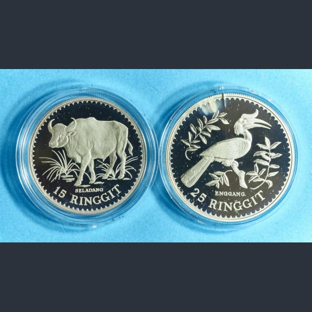 Malaysia 15 og 25 Ringgit 1976 - Sterlingslv