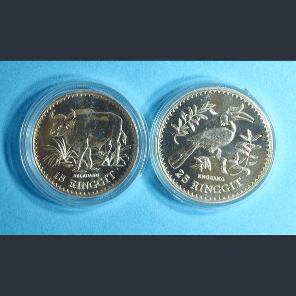 Malaysia 15 og 25 Ringgitt 1976 - 0.500 slv