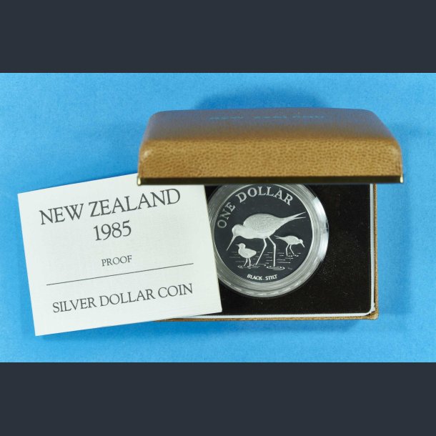 New Zealand slvdollar 1985 - The Black Stilt i skrin