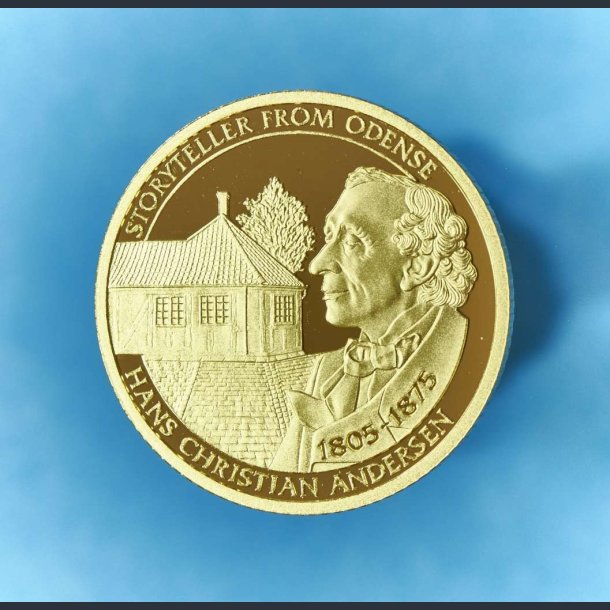 Niue 5 dollars 2018 i guld - Hans Christian Andersen fdehjem - UDSOLGT - KBES