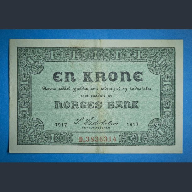 Norge 1 kr. sedel 1917 pen