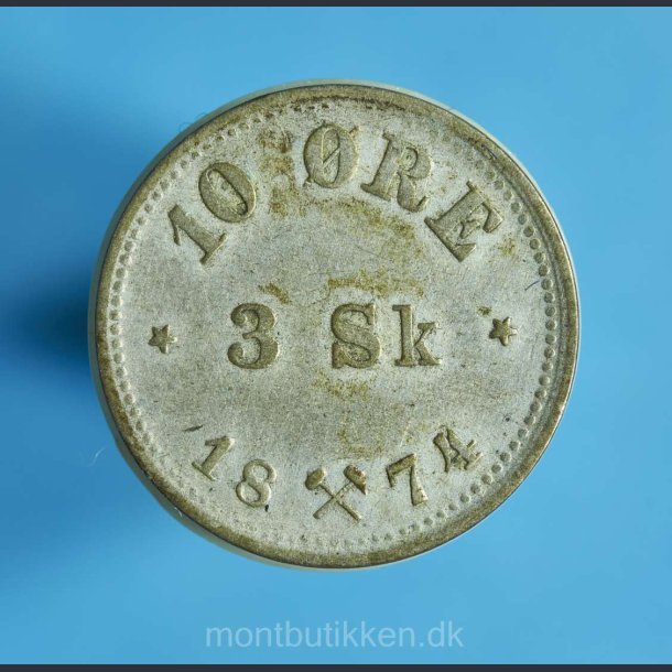 Norge 10 re / 3 sk. 1874