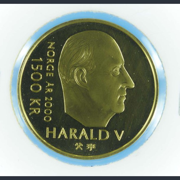 Norge 1500 kr r 2000 - Tider skal komme - &frac12; oz