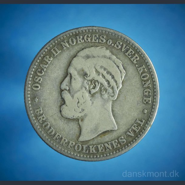 Norge 2 kr. 1878 mrkpatineret