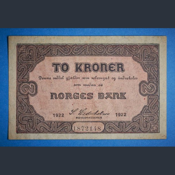 Norge 2 kr. 1922 AU.