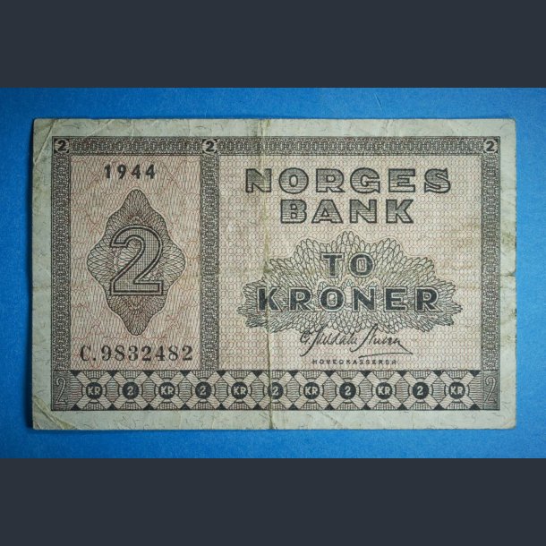 Norge 2 kr. 1940-1950 sirkulert