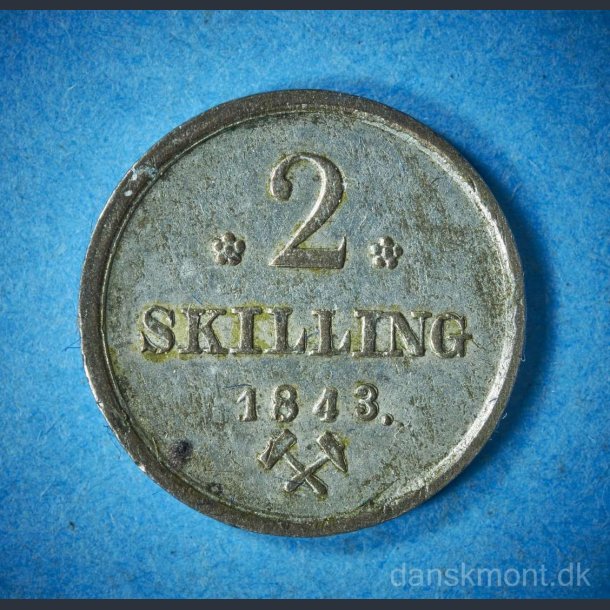 Norge 2 skilling 1843 / Pen mynt