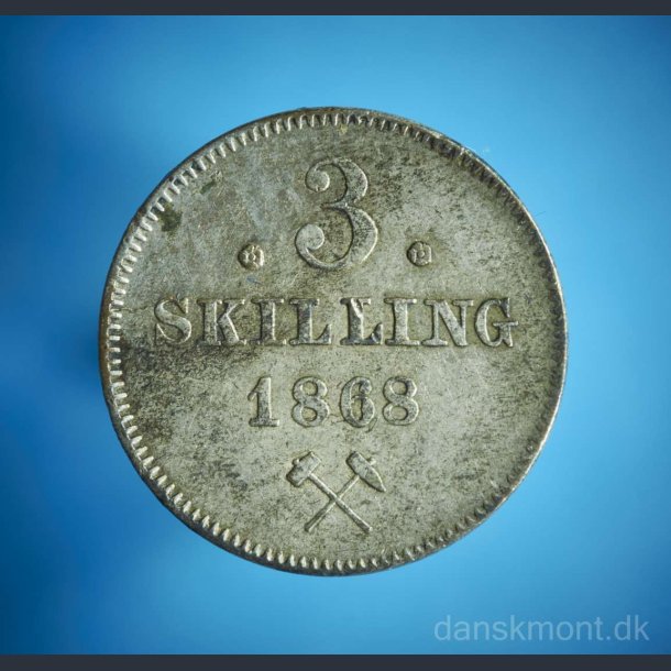 Norge 3 skilling 1868 / bedre eks.