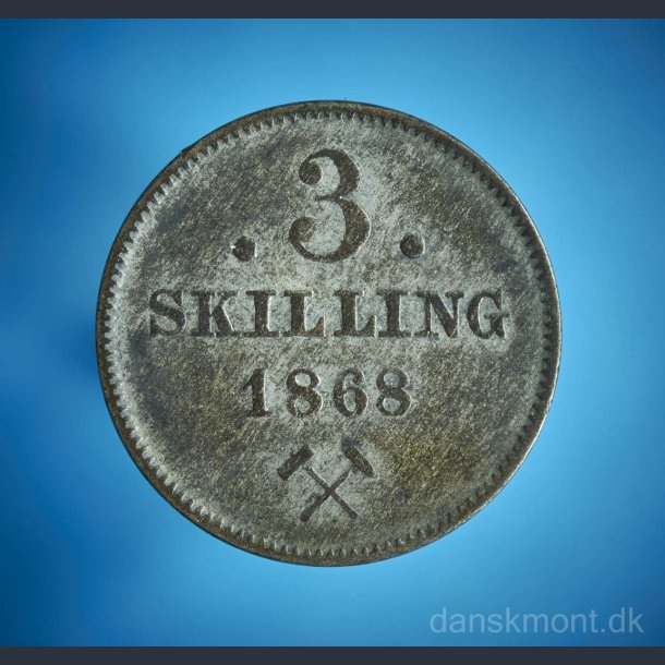 Norge 3 skilling 1868 / flot