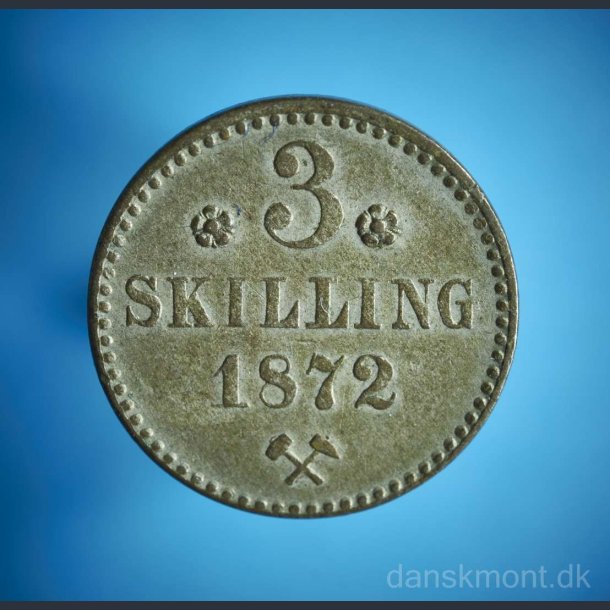 Norge 3 skilling 1872 / flot