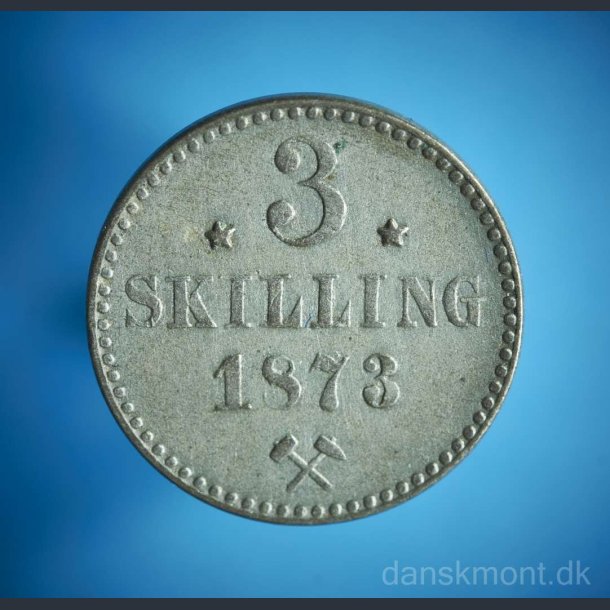 Norge 3 skilling 1873 / bedre eks.