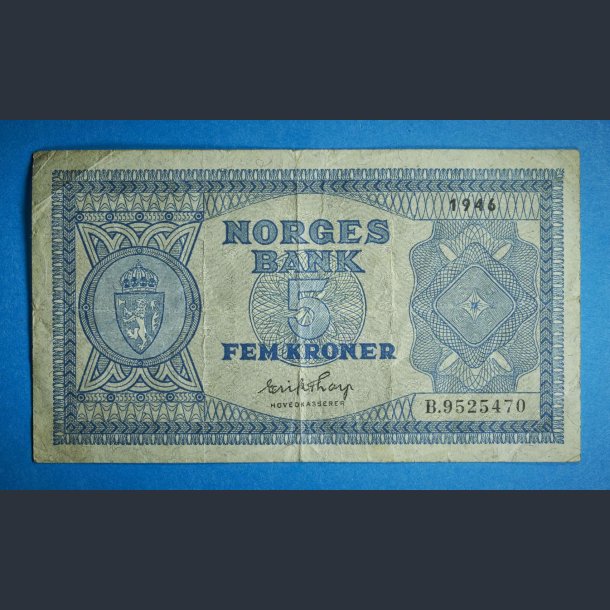 Norge 5 kr. 1944-1955 sirkulert