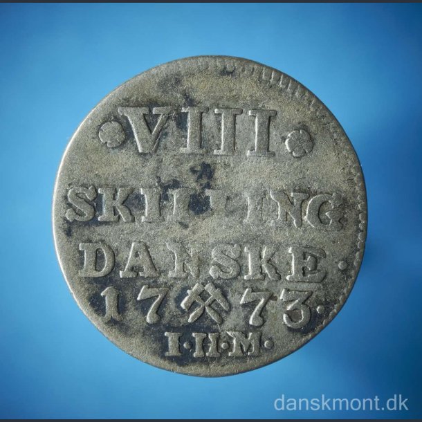 Christian VII 8 skilling 1773-1775