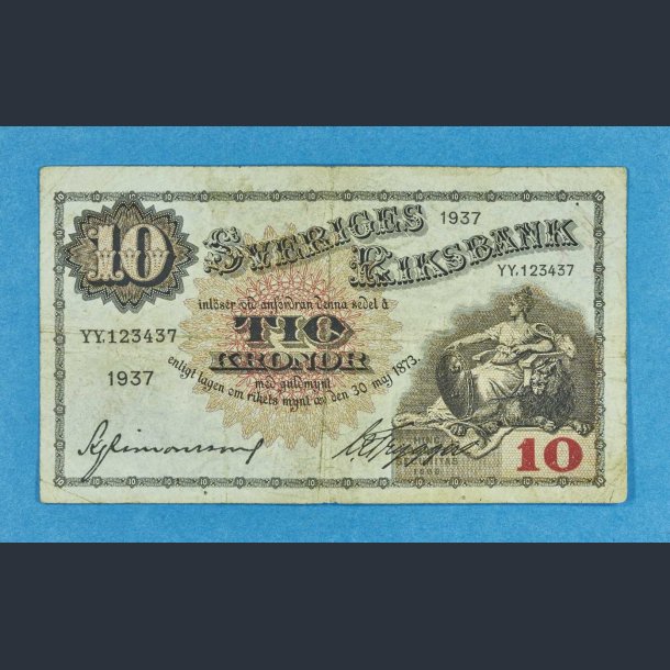 Sverige 10 kr. "Sittande Svea" 1918-1940