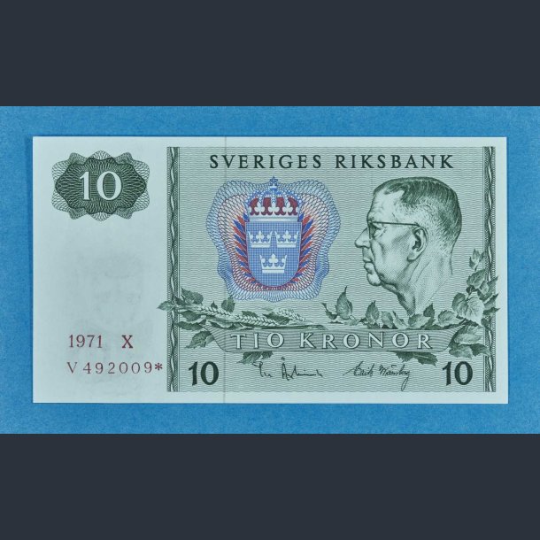 Sverige 10 kr. 1963-1990 - Stjerne / erstatningsseddel - Flot eksemplar