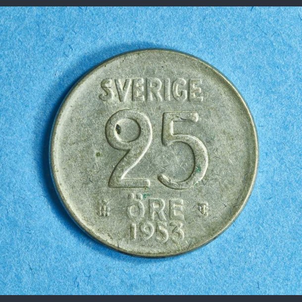 Sverige 25 re 1952-1961 i slv - Gustaf VI Adolf