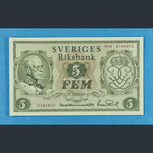 Sverige 5 kr. 1948 - Flot eksemplar