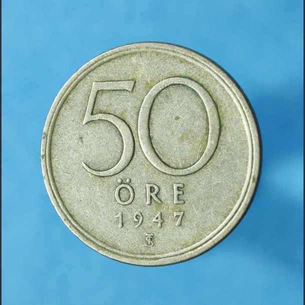 Sverige 50 Öre 1943-1950 i sølv