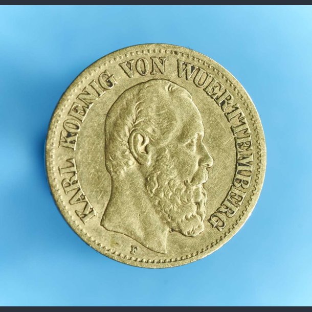 Tyskland 10 mark 1876 F - W&uuml;rttemberg