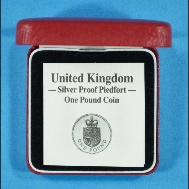 United Kingdom - Silver Proof Piedfort - 1988 One Pound Coin i Skrin m. certifikat