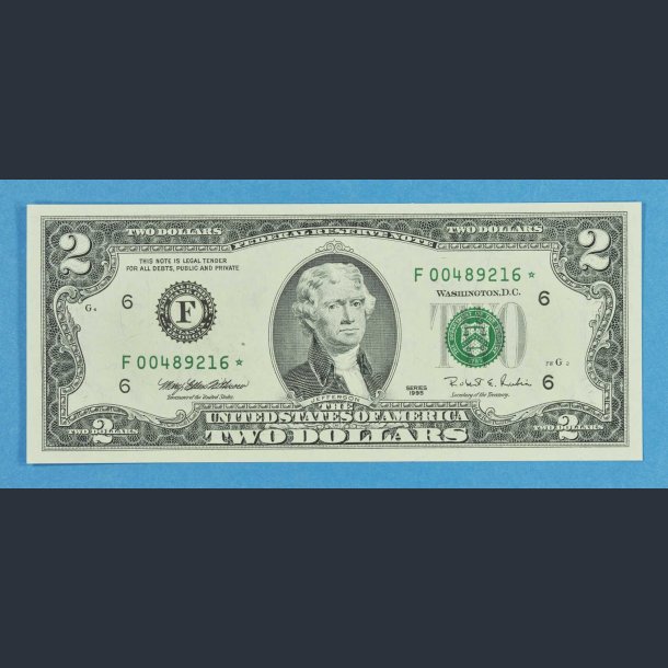 USA 2 dollars 1995 - pengeseddel - Stjernemrket