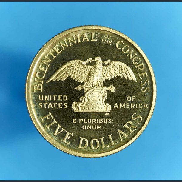 USA 5 dollars 1989 - 1/4 oz finguld - "Bicentennial of the Congress"