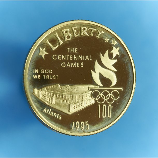 USA 5 dollars 1995 - 1/4 oz finguld -  "Olympics - Stadium"