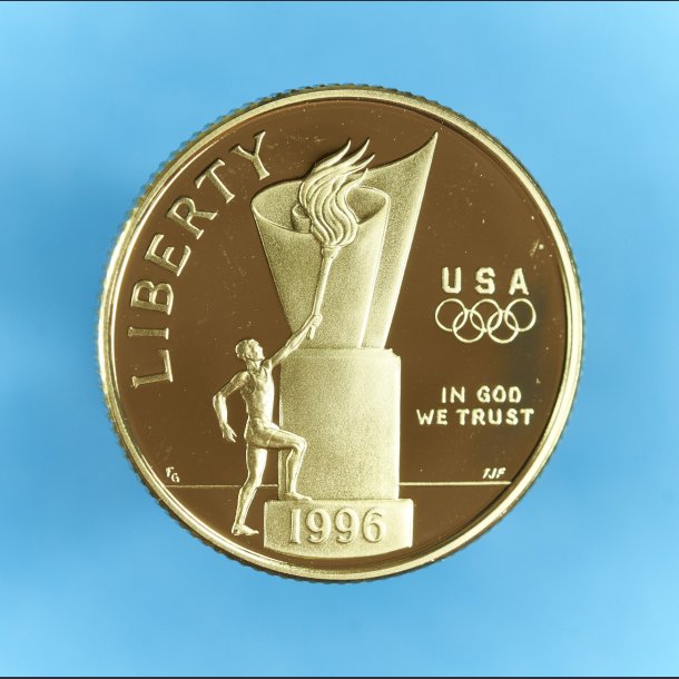 USA 5 dollars 1996 - 1/4 oz finguld -  "Olympics - Cauldron"