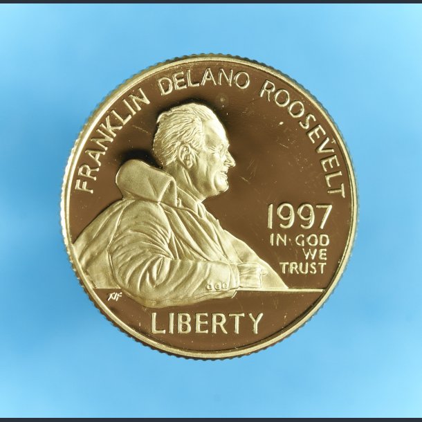 USA 5 dollars 1997 - 1/4 oz finguld - "Franklin Delano Roosevelt"