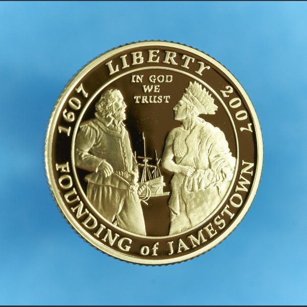 USA 5 dollars 2007 - 1/4 oz finguld - "Jamestown 400 th. Anniversary"